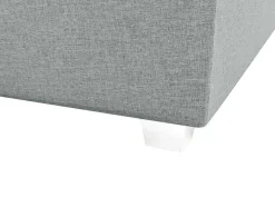 Ysmée Boxspringbed-Complete Set Met Boxspring En Hoofdbord + Bedbodem + Matras + Topmatras - 180 X 200 Cm - Stof - Lichtgrijs - Onan Van Ysmee