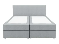 Ysmée Boxspringbed-Complete Set Met Boxspring En Hoofdbord + Bedbodem + Matras + Topmatras - 160 X 200 Cm - Stof - Lichtgrijs - Onan Van Ysmee