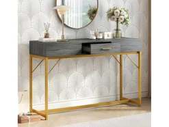 ModernLuxe Sidetable-Console Met 1 Lade - Moderne Stijl - Grijs
