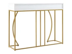 ModernLuxe Sidetable-Console Met 2 Lades - Moderne Stijl - Wit & Goud