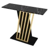 Vente-unique Sidetable-Consoletafel - Zwart Marmereffect En Goud - Orsona
