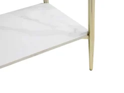 Vente-unique Sidetable-Consoletafel Met 1 Plank Van Keramiek En Metaal - Wit Marmereffect En Goud - Madola
