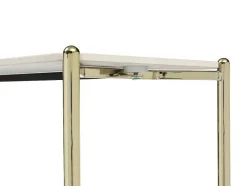 Vente-unique Sidetable-Consoletafel Met 1 Plank Van Keramiek En Metaal - Wit Marmereffect En Goud - Madola