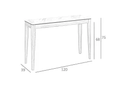 Angel Cerda Sidetable-Consoletafel Met Porseleinen Blad Calacatta 3082