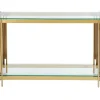PASCAL MORABITO Sidetable-Consoletafel Van Gehard Glas En Roestvrij Staal - Goudkleurig - Nomelano - Van