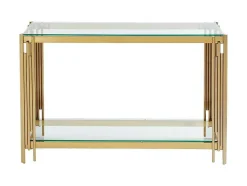 PASCAL MORABITO Sidetable-Consoletafel Van Gehard Glas En Roestvrij Staal - Goudkleurig - Nomelano - Van