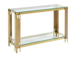 PASCAL MORABITO Sidetable-Consoletafel Van Gehard Glas En Roestvrij Staal - Goudkleurig - Nomelano - Van