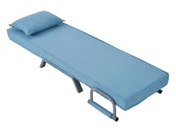 Vente-unique Uitklapbare Fauteuil-Converteerbare Stoffen Fauteuil - 6-Voudig Verstelbare Rugleuning - Blauw
