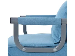 Vente-unique Uitklapbare Fauteuil-Converteerbare Stoffen Fauteuil - 6-Voudig Verstelbare Rugleuning - Blauw