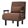 Vente-unique Uitklapbare Fauteuil-Converteerbare Stoffen Fauteuil - 6-Voudig Verstelbare Rugleuning - Bruin