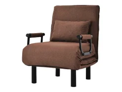 Vente-unique Uitklapbare Fauteuil-Converteerbare Stoffen Fauteuil - 6-Voudig Verstelbare Rugleuning - Bruin