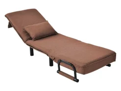 Vente-unique Uitklapbare Fauteuil-Converteerbare Stoffen Fauteuil - 6-Voudig Verstelbare Rugleuning - Bruin