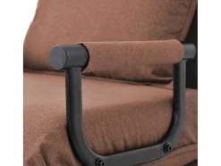 Vente-unique Uitklapbare Fauteuil-Converteerbare Stoffen Fauteuil - 6-Voudig Verstelbare Rugleuning - Bruin