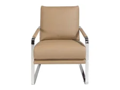 Angel Cerda Fauteuil Kunstleer-Creme Eco-Leren Gestoffeerde Fauteuil 5046