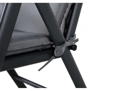 Vente-unique Tuindecoratie-Cushio Tuinkussen Met Hoofdsteun Voor 5 Pos. Fauteuil Grijs.