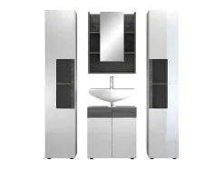 Vente-unique Accessoires & Spiegels-Daily Spiegelkast 1 Deur, 5 Planken, Wit.