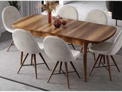 EPIKASA Eettafel-Dalila Tafel, Walnoot, 178X80X72 Cm,
