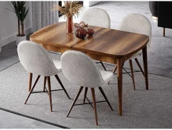EPIKASA Eettafel-Dalila Tafel, Walnoot, 178X80X72 Cm,