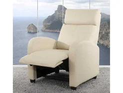 Vente-unique Fauteuil Kunstleer-Dallas Fauteuil, Creme