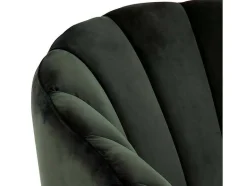 Vente-unique Fauteuil Met Holle Rugleuning-Dano Fauteuil Lounge Fauteuil Groen, Messing.