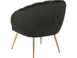 Vente-unique Fauteuil Met Holle Rugleuning-Dano Fauteuil Lounge Fauteuil Groen, Messing.