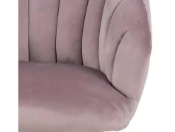 Vente-unique Fauteuil Met Holle Rugleuning-Dany Fauteuil Loungestoel Oudroze, Messingkleurig.