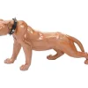 Vente-unique Standbeeld-Decoratief Beeldje Panter Met Halsband, Antiek Hoogglans Met Kraag