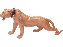 Vente-unique Standbeeld-Decoratief Beeldje Panter Met Halsband, Antiek Hoogglans Met Kraag