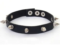 Vente-unique Standbeeld-Decoratief Beeldje Panter Met Halsband, Zwart Hoogglans Met Kraag