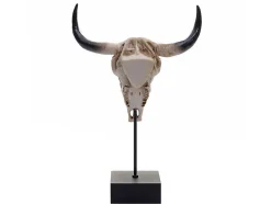Vente-unique Standbeeld-Decoratief Staand Figuur Koeienschedel Mcw-D30