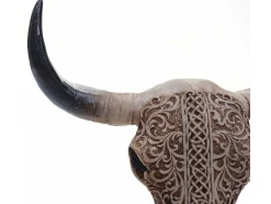 Vente-unique Standbeeld-Decoratief Staand Figuur Koeienschedel Mcw-D30