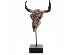 Vente-unique Standbeeld-Decoratief Staand Figuur Koeienschedel Mcw-D30