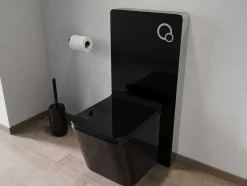 Vente-unique Hangend Toilet-Decoratief Voorwandsysteem Voor Hang-Wc - Zwart - Spinosa