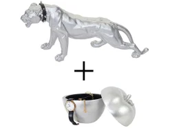 Vente-unique Standbeeld-Decoratiefiguur Luipaard Appel (Set Van 2)