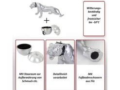 Vente-unique Standbeeld-Decoratiefiguur Luipaard Appel (Set Van 2)