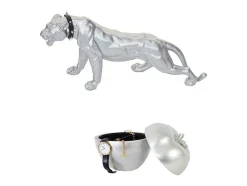 Vente-unique Standbeeld-Decoratiefiguur Luipaard Appel (Set Van 2)