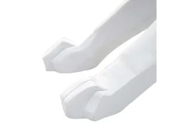 Vente-unique Standbeeld-Decoratiefiguurtje Luipaard Mcw-D36 Met Kraag, Wit Mat Met Kraag