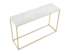 PASCAL MORABITO Sidetable-Design Sidetable Aretha - Marmer En Metaal - Wit En Goudkleurig - Van
