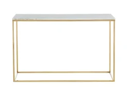 PASCAL MORABITO Sidetable-Design Sidetable Aretha - Marmer En Metaal - Wit En Goudkleurig - Van