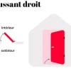 Vente-unique Voordeur-Deur Van Geglazuurd Staal En Inox H.207 X B.100 Cm Antraciet - Links Duwen - Trofa