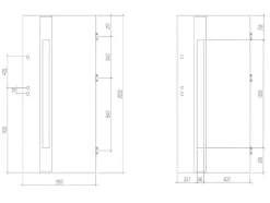 Vente-unique Voordeur-Deur Van Geglazuurd Staal En Inox H.207 X B.100 Cm Antraciet - Links Duwen - Braga