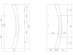 Vente-unique Voordeur-Deur Van Geglazuurd Staal En Inox H.207 X B.100 Cm Antraciet - Rechts Duwen - Trofa