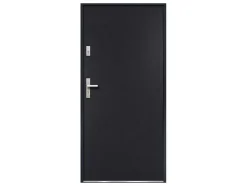 Vente-unique Voordeur-Deur Van Staal H.207 X B.100 Cm Antraciet - Links Duwen - Agueda