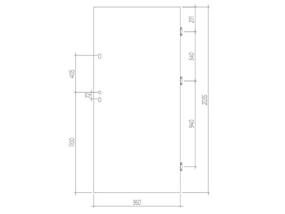 Vente-unique Voordeur-Deur Van Staal H.207 X B.100 Cm Antraciet - Links Duwen - Agueda