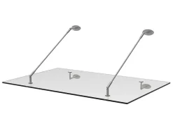 Vente-unique Luifel En Afdak-Deurluifel Van Roestvrij Staal 150 X 100 Cm Plat En Kantelbaar, Zilver - Rami