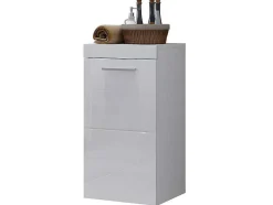 Trendteam Muurkast Badkamer-Devon Badkamerkast 1 Deur Wit, Wit Hoogglans.