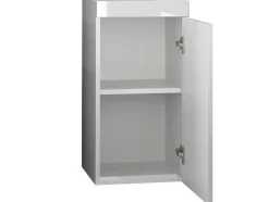 Trendteam Muurkast Badkamer-Devon Badkamerkast 1 Deur Wit, Wit Hoogglans.