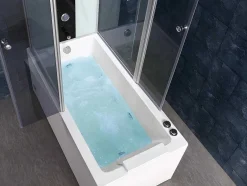 Shower & Design Douchecabine-Douche Bad Combinatie Met Massagestralen Daria Van Vertrekt Acrylglas - 75 X 150 X 215 Cm - 30 Micro Jets En 6 Grote Jets