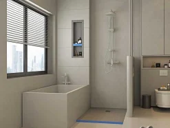Shower & Design Douchebak-Douchebak Klaar Om Te Betegelen Delos Sifon Inbegrepen - 1400 X 900 X 40 Mm - Snijdbaar