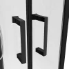 Shower & Design Douchecabine-Douchecabine Kwart Cirkel - Aanpasbare Hoogte - L80 X B80 X H213/232 Cm - Zwart En Wit - Rovata